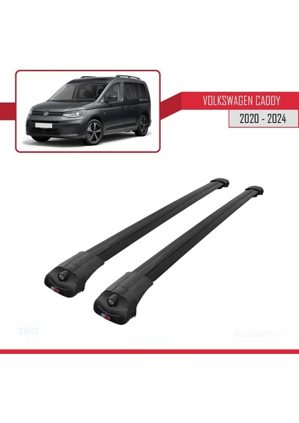 Volkswagen Caddy 2020 ve Sonrası ile Uyumlu Ace-1 Ara Atkı Tavan Barı Siyah