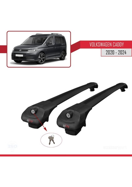 Volkswagen Caddy 2020 ve Sonrası ile Uyumlu Ace-1 Ara Atkı Tavan Barı Siyah