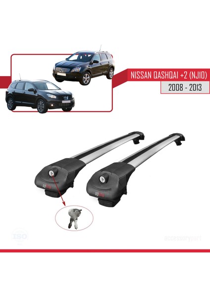 Nisssan Qashqai +2 (NJ10) 2008-2013 Arası ile Uyumlu Ace-1 Ara Atkı Tavan Barı Gri fırsatları