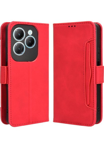 Infinix Hot 40 / Hot 40 Pro Çok Yuvalı Deri Cüzdan Kılıf Telefon Kapağı (Yurt Dışından)