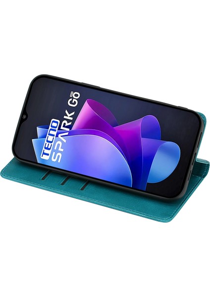 Tecno Spark Go 2023 4g Standlı Deri Telefon Kılıfı Buzağı Dokusu Cüzdan Kapağı (Yurt Dışından)