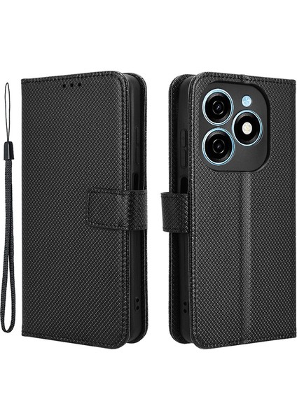 Tecno Spark 20 Deri Cüzdan Standı Telefon Koruyucu (Yurt Dışından)