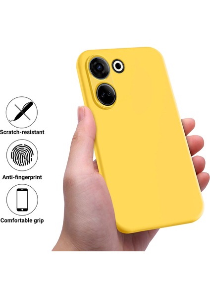 Tecno Camon 20 Pro 4g Yumuşak Astar Sıvı Silikon Telefon Kılıfı Drop-Proof Arka Kapak (Yurt Dışından)