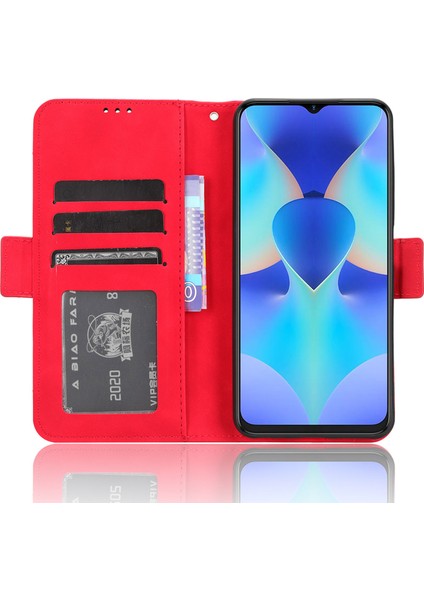 Tecno Spark 10 4g Flip Deri Telefon Kılıfı Çoklu Kart Yuvaları Cüzdan Kapağı (Yurt Dışından)