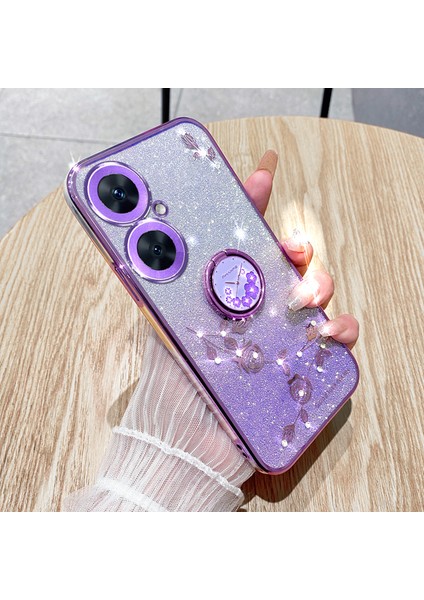 Tecno Camon 19 Neo 4g Glitter Tpu Halka Kickstand Telefon Kapağı (Yurt Dışından)