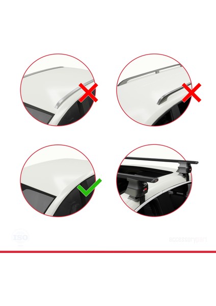Toyota Ractis / Verso S (XP120) 2010-2017 Arası ile Uyumlu Ace-4 Ara Atkı Tavan Barı Siyah modelleri
