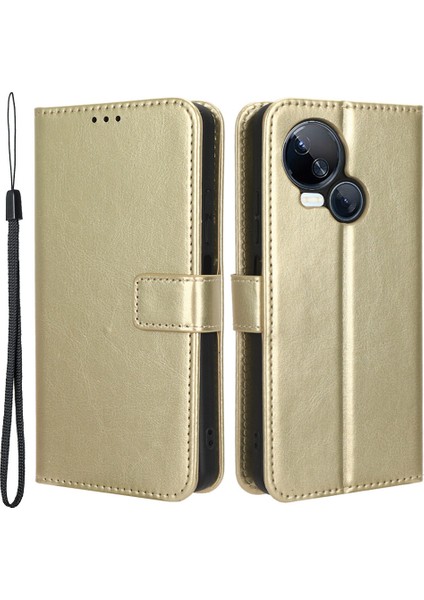 Tecno Spark 10 5g Pu Deri Crazy Horse Doku Telefon Kapak Çevirme Standı Cüzdan Kılıf (Yurt Dışından)