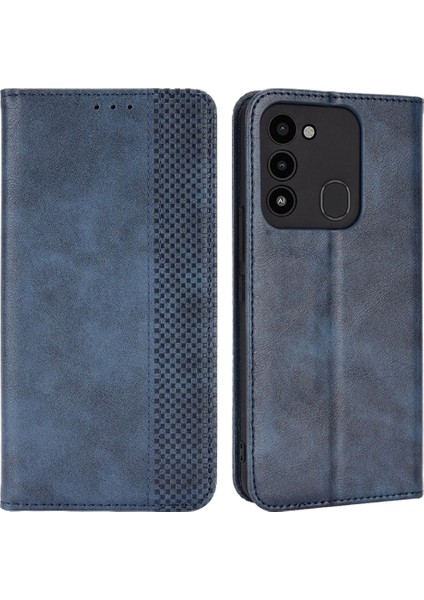Tecno Spark 8c 4g/spark Go 2022 Deri Halkalı Telefon Kılıfı Kılıfı Retro Doku Cüzdan Telefon Kapağı (Yurt Dışından)