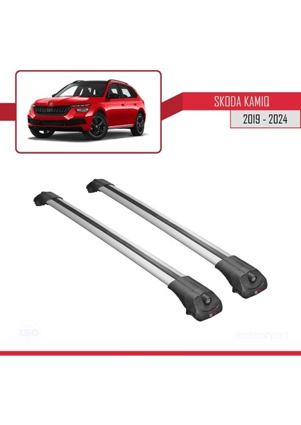 Skoda Kamiq 2019 ve Sonrası ile Uyumlu Ace-1 Ara Atkı Tavan Barı Gri