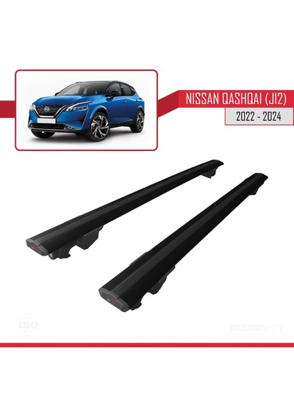 Nissan Qashqai 2022 ve Sonrası ile Uyumlu Hook Model Anahtar Kilitli Ara Atkı Tavan Barı Siyah fırsatları