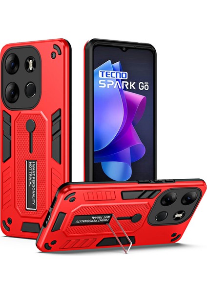 Tecno Spark Go 2023 4g Yumuşak Halka Askı Tpu + Pc Telefon Kılıfı Kickstand Arka Kapak (Yurt Dışından)