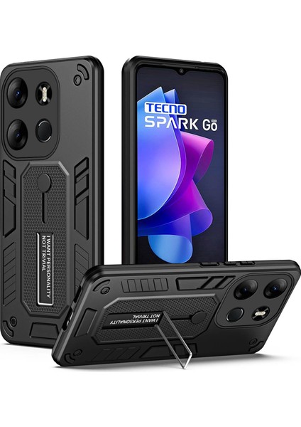 Tecno Spark Go 2023 4g Yumuşak Halka Askı Tpu + Pc Telefon Kılıfı Kickstand Arka Kapak (Yurt Dışından)