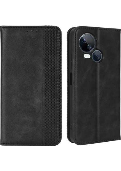 Tecno Spark 10 5g Pu Deri Telefon Standı Kılıf Cüzdan Retro Telefon Kapağı (Yurt Dışından)