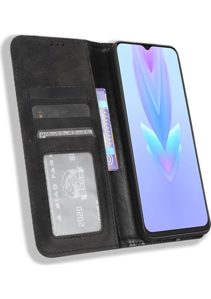 Tecno Spark 10 5g Pu Deri Telefon Standı Kılıf Cüzdan Retro Telefon Kapağı (Yurt Dışından)