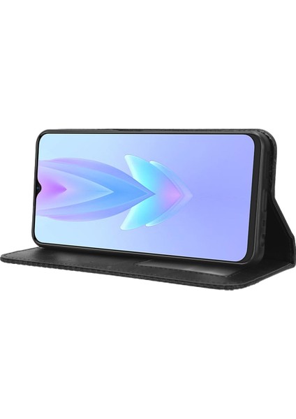 Tecno Spark 10 5g Pu Deri Telefon Standı Kılıf Cüzdan Retro Telefon Kapağı (Yurt Dışından)
