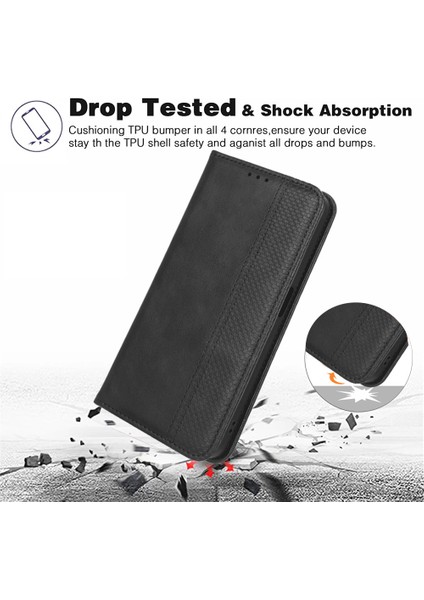 Tecno Spark 10 5g Pu Deri Telefon Standı Kılıf Cüzdan Retro Telefon Kapağı (Yurt Dışından)