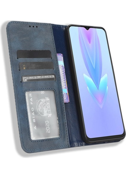 Tecno Spark 10 5g Pu Deri Telefon Standı Kılıf Cüzdan Retro Telefon Kapağı (Yurt Dışından)