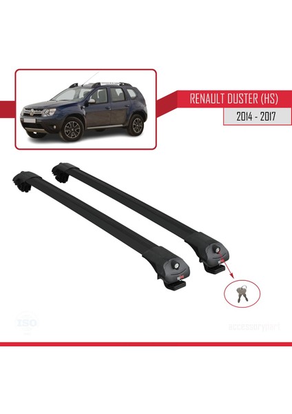 Renault Duster (Hs) 2014-2017 Arası ile Uyumlu Ace-1 Ara Atkı Tavan Barı Siyah