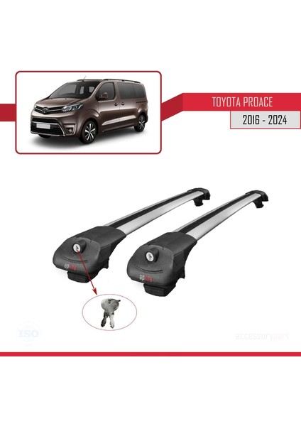 Toyota Proace 2016 ve Sonrası ile Uyumlu Ace-1 Ara Atkı Tavan Barı Gri fırsatları