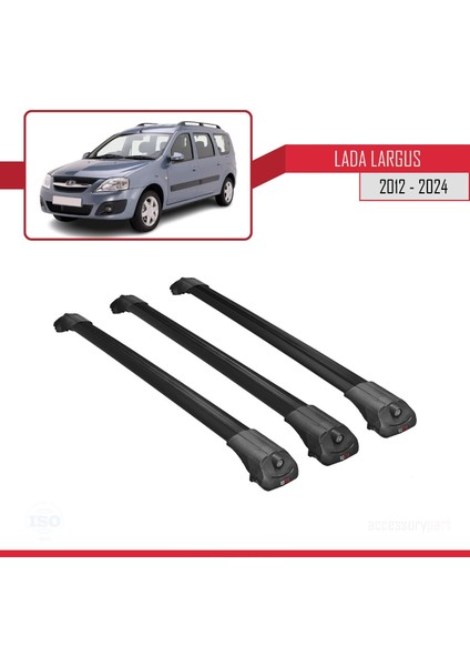 Lada Largus 2012 ve Sonrası ile Uyumlu Ace-1 Ara Atkı Tavan Barı Siyah 3 Adet Bar modelleri
