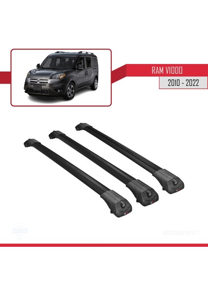 Ram V1000 2010-2022 Arası ile Uyumlu Ace-1 Ara Atkı Tavan Barı Siyah 3 Adet Bar modelleri