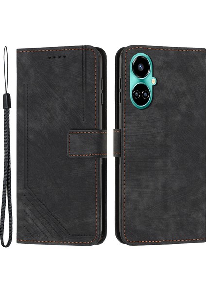 Tecno Camon 19 4g / 19 Pro 4g / 5g Standı Cilt Dokunuşlu Hatlar Cüzdan Kılıfı (Yurt Dışından)