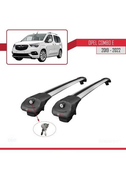 Opel Combo (E) 2019-2022 Arası ile Uyumlu Ace-1 Ara Atkı Tavan Barı Gri