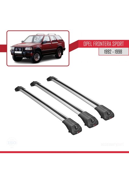 Opel Frontera Sport 1992-1998 Arası ile Uyumlu Ace-1 Ara Atkı Tavan Barı Gri 3 Adet Bar modelleri