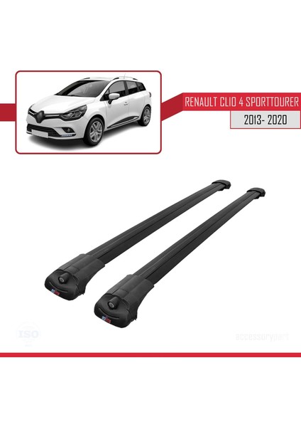 Renault Clio Sport Tourer - Sw 2013-2020 Arası ile Uyumlu Ace-1 Ara Atkı Tavan Barı Siyah