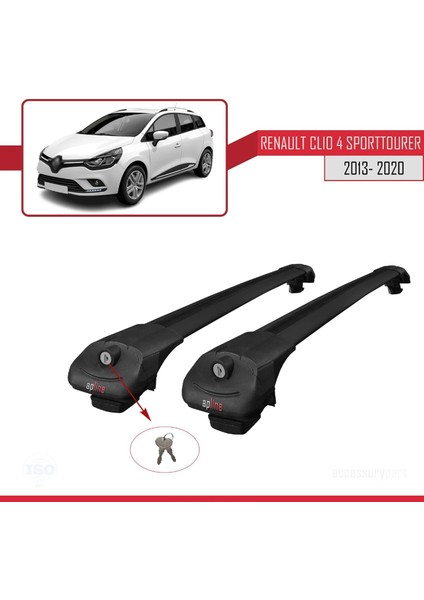 Renault Clio Sport Tourer - Sw 2013-2020 Arası ile Uyumlu Ace-1 Ara Atkı Tavan Barı Siyah