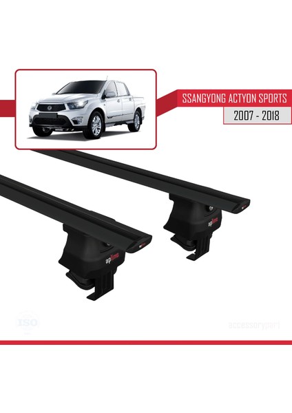 Ssangyong Actyon Sports 2007-2018 Arası ile Uyumlu Ace-4 Ara Atkı Tavan Barı Siyah