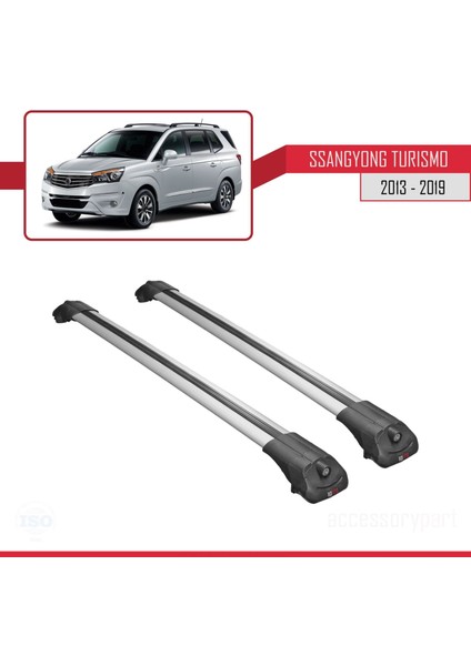 Ssangyong Turismo 2013-2019 Arası ile Uyumlu Ace-1 Ara Atkı Tavan Barı Gri