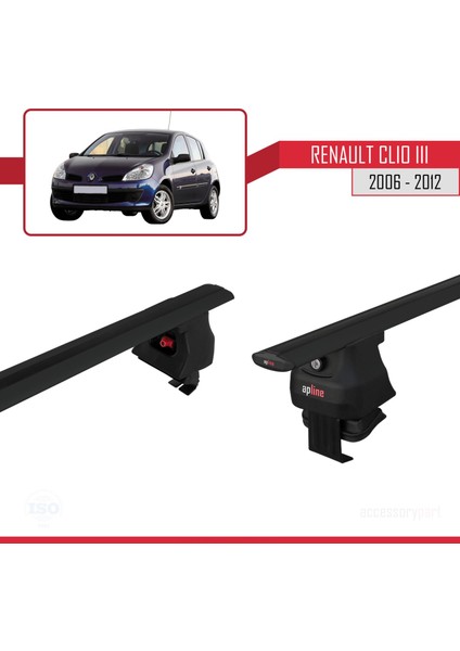 Renault Clio Iıı 2006-2012 Arası ile Uyumlu Ace-4 Ara Atkı Tavan Barı Siyah