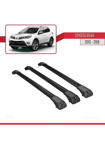 Toyota Rav4 2013-2018 Arası ile Uyumlu Ace-1 Ara Atkı Tavan Barı Siyah 3 Adet Bar modelleri