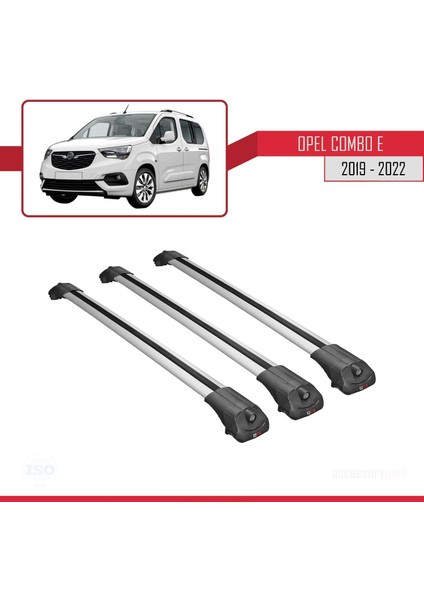Opel Combo (E) 2019-2022 Arası ile Uyumlu Ace-1 Ara Atkı Tavan Barı Gri 3 Adet Bar modelleri