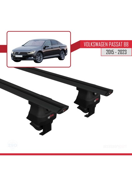 Volkswagen Passat (B8) 2019-2023 Arası ile Uyumlu Ace-4 Ara Atkı Tavan Barı Siyah