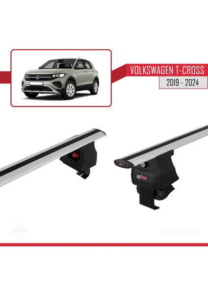 Volkswagen T-Cross 2019 ve Sonrası ile Uyumlu Ace-4 Ara Atkı Tavan Barı Gri