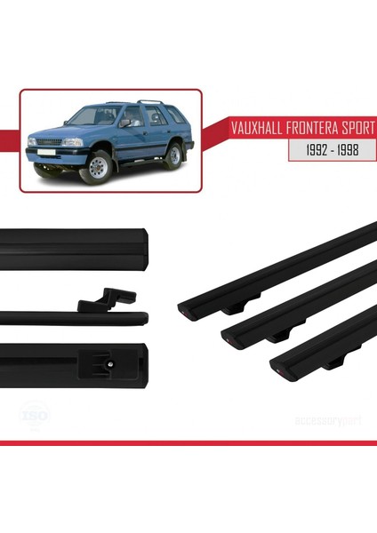 Vauxhall Frontera Sport 1992-1998 Arası ile Uyumlu Basic Model Ara Atkı Tavan Barı Siyah 3 Adet modelleri