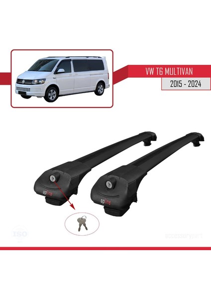 Volkswagen Multivan (T6) 2015 ve Sonrası ile Uyumlu Ace-1 Ara Atkı Tavan Barı Siyah