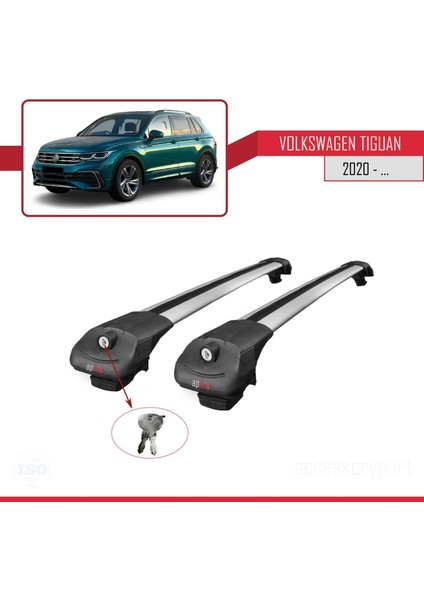 Volkswagen Tiguan 2020-2023 Arası ile Uyumlu Ace-1 Ara Atkı Tavan Barı Gri