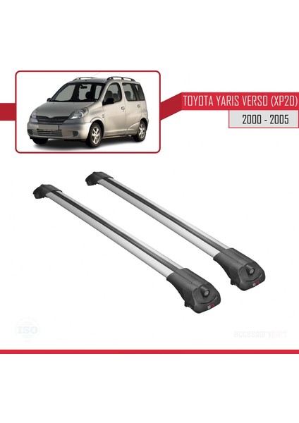 Toyota Yaris Verso (XP20) 2000-2005 Arası ile Uyumlu Ace-1 Ara Atkı Tavan Barı Gri