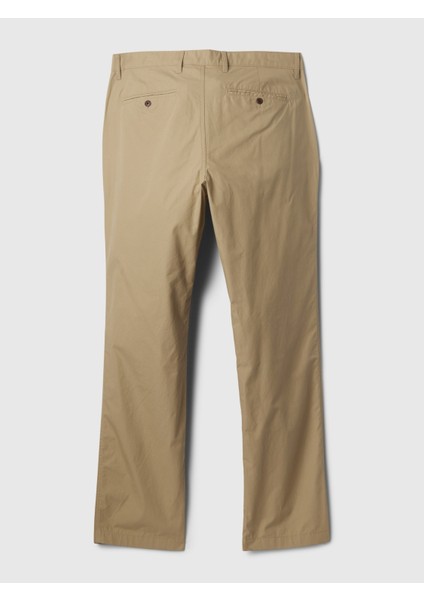 Erkek Bej Khaki Poplin Straight Fit Pantolon