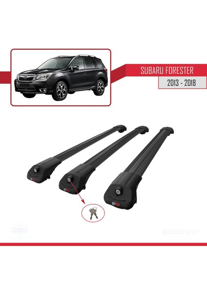 Subaru Forester 2013-2018 Arası ile Uyumlu Ace-1 Ara Atkı Tavan Barı Siyah 3 Adet Bar fırsatları
