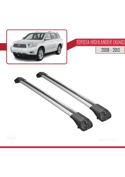 Toyota Highlander (XU40) 2008-2013 Arası ile Uyumlu Ace-1 Ara Atkı Tavan Barı Gri modelleri