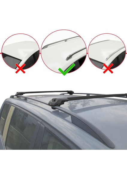 Toyota Sienna (XL20) 2004-2010 Arası ile Uyumlu Ace-1 Ara Atkı Tavan Barı Siyah