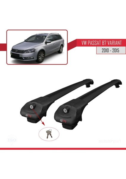 Volkswagen Passat (B7) Varıant 2010-2015 Arası ile Uyumlu Ace-1 Ara Atkı Tavan Barı Siyah