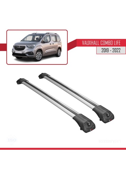 Vauxhall Combo Life 2019-2022 Arası ile Uyumlu Ace-1 Ara Atkı Tavan Barı Gri