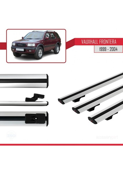 Vauxhall Frontera 1999-2004 Arası ile Uyumlu Basic Model Ara Atkı Tavan Barı Gri 3 Adet modelleri