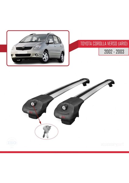 Toyota Corolla Verso (AR10) 2002-2003 Arası ile Uyumlu Ace-1 Ara Atkı Tavan Barı Gri fırsatları