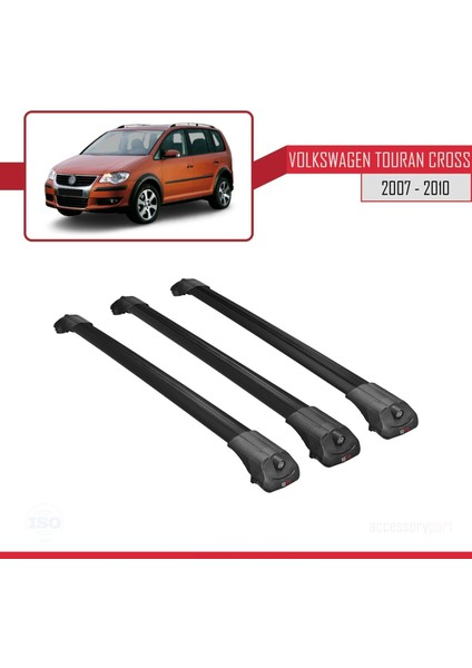 Volkswagen Touran Cross 2007-2010 Arası ile Uyumlu Ace-1 Ara Atkı Tavan Barı Siyah 3 Adet Bar modelleri
